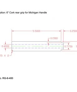 CRB 6" Straight Cork Rear Grip W/ Single Tenon - Super Grade