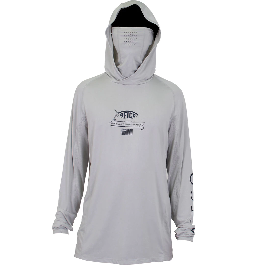 AFTCO Men's Barracuda Geo Cool™ Hooded LS Performance T-Shirt 4 AFTCO Men's Barracuda Geo Cool™ Hooded LS Performance T-Shirt