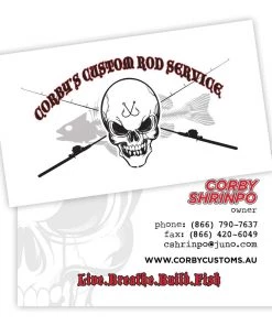 Mud Hole Custom Business Cards: Skull With Crossing Rods Gear