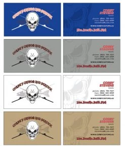Mud Hole Custom Business Cards: Skull With Crossing Rods Gear 7 Mud Hole Custom Business Cards: Skull With Crossing Rods Gear