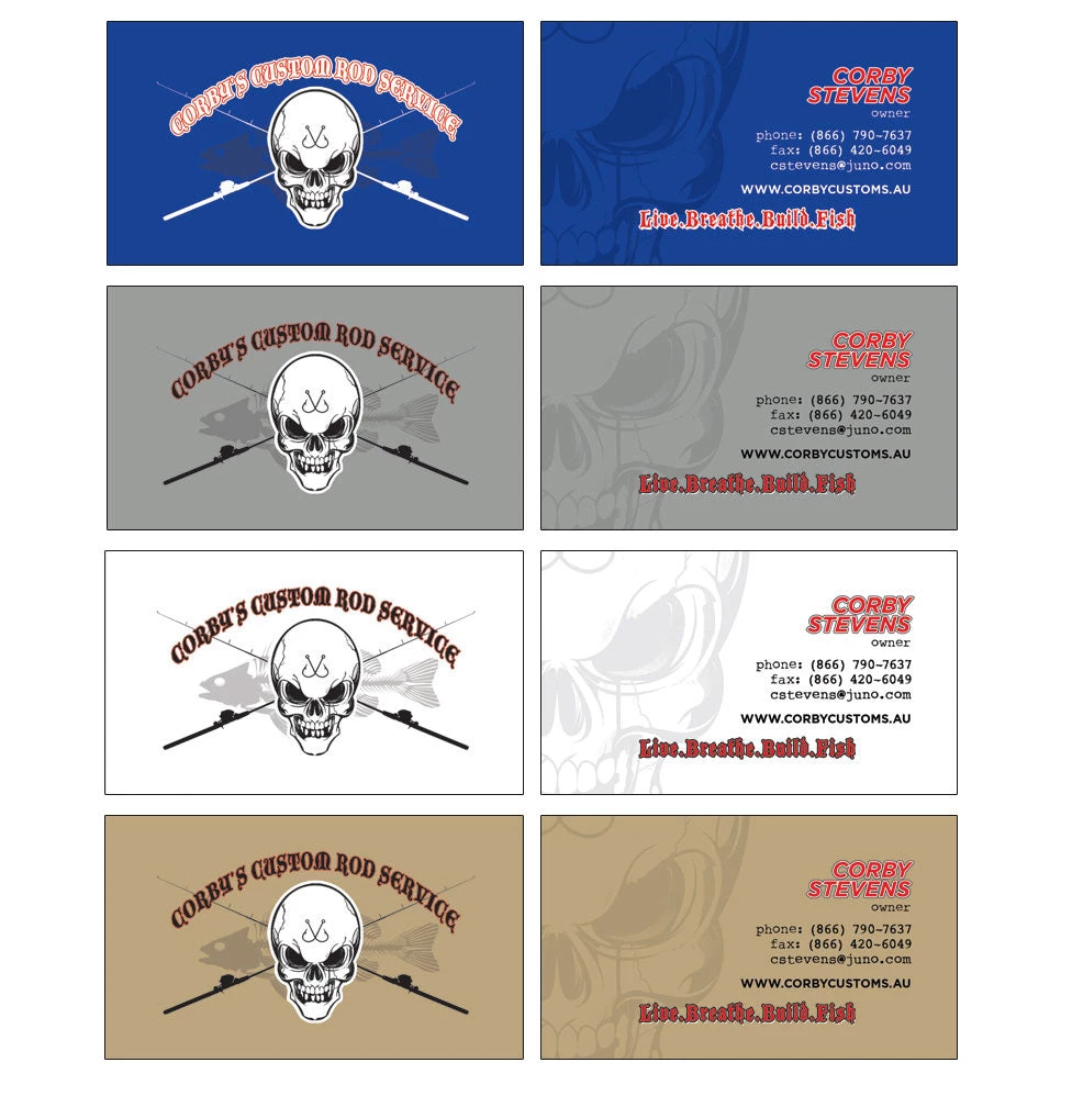 Mud Hole Custom Business Cards: Skull With Crossing Rods Gear 5 Mud Hole Custom Business Cards: Skull With Crossing Rods Gear