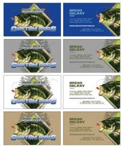 Mud Hole Custom Business Cards: Largemouth Bass Chasing Lure Gear