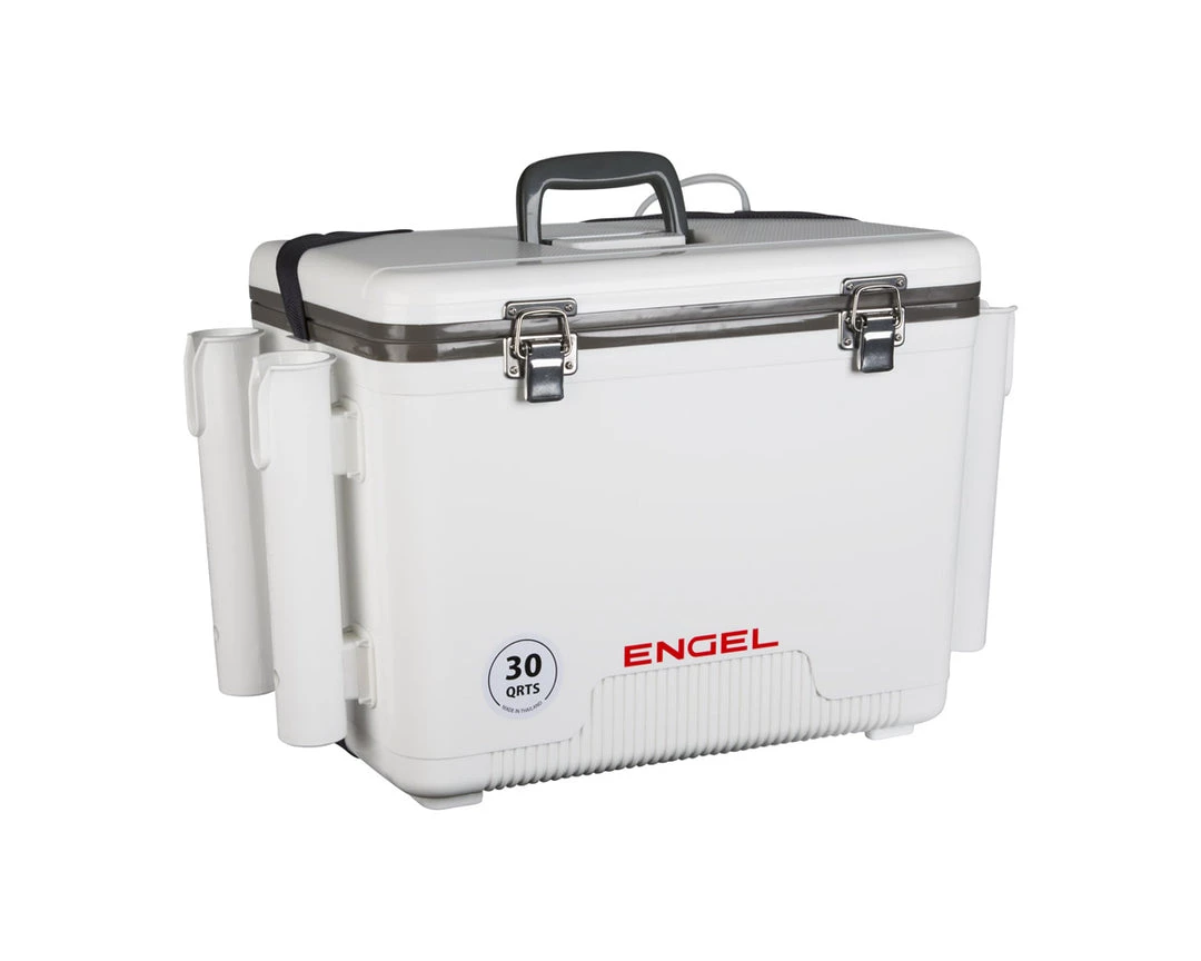 Engel USA Gear Engel 30QT Live Bait Dry Box/Cooler W/ Rod Holders 4 Engel USA Gear Engel 30QT Live Bait Dry Box/Cooler W/ Rod Holders