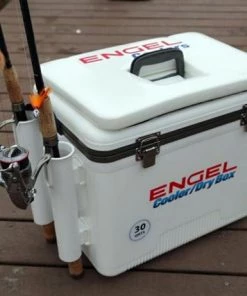 Engel USA Gear Engel 30 Qt. Cooler/Dry Box With Rod Holders - White