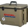 Engel USA Engel 30 Qt. Cooler/Dry Box With Rod Holders - Tan Gear