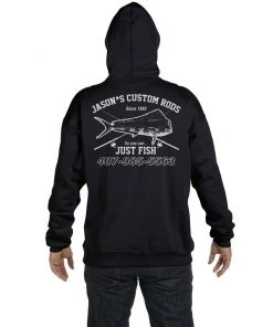 Mud Hole Gear Custom Hoodie: Vintage Distressed Fish And Rods
