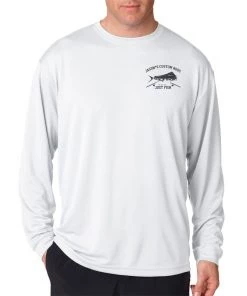 Mud Hole Gear Long-Sleeve Mesh Performance Tee: Vintage Distressed Fish And Rods
