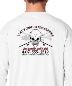 Mud Hole Long-Sleeve Mesh Performance Tee: Skull With Crossing Rods