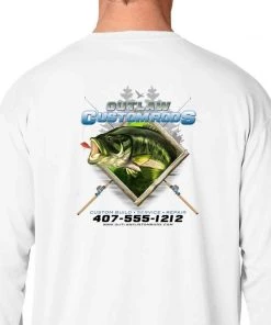 Mud Hole Long-Sleeve Mesh Performance Tee: Largemouth Bass Chasing Lure