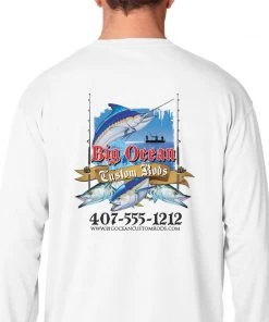 Mud Hole Long-Sleeve Mesh Performance Tee: Assorted Saltwater Gamefish