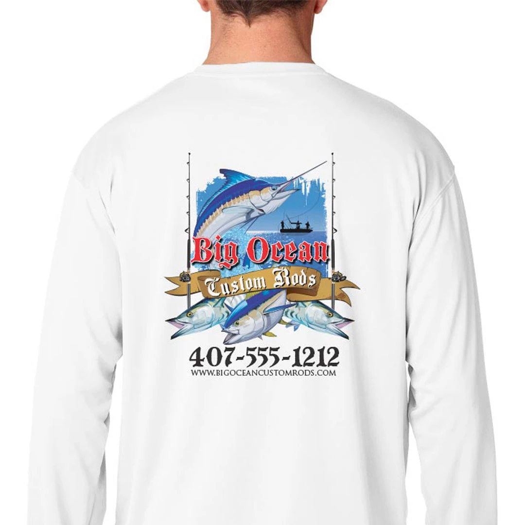 Mud Hole Long-Sleeve Mesh Performance Tee: Assorted Saltwater Gamefish 3 Mud Hole Long-Sleeve Mesh Performance Tee: Assorted Saltwater Gamefish