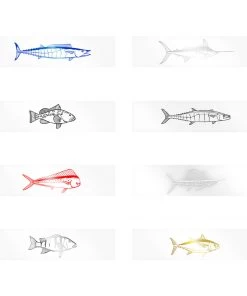 CRB Supplies Monochrome Gamefish Rod Decals - Offshore Species