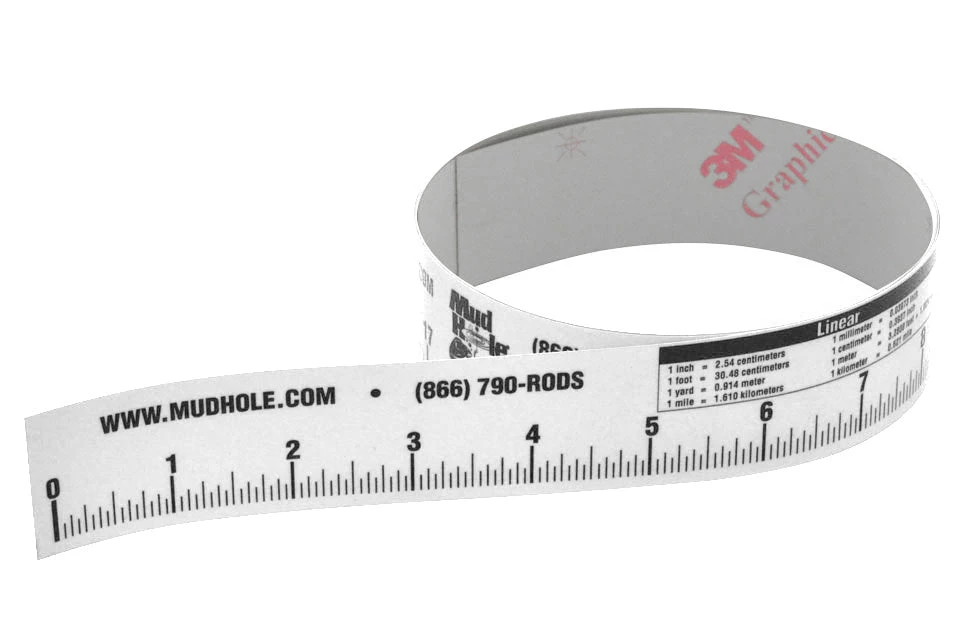 Mud Hole Measuring Tools Rod Builder's Adhesive-Backed Measuring Tape & Conversion Chart 3 Mud Hole Measuring Tools Rod Builder's Adhesive-Backed Measuring Tape & Conversion Chart