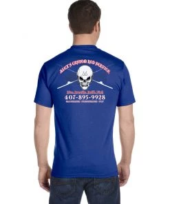 Mud Hole Custom T-Shirt: Skull With Crossing Rods Gear