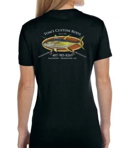 Mud Hole Women's Custom T-Shirt: Bamboo Frame With Crossing Rods Gear