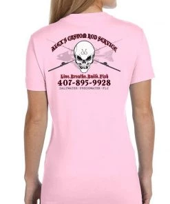 Mud Hole Women's Custom T-Shirt: Skull With Crossing Rods Gear