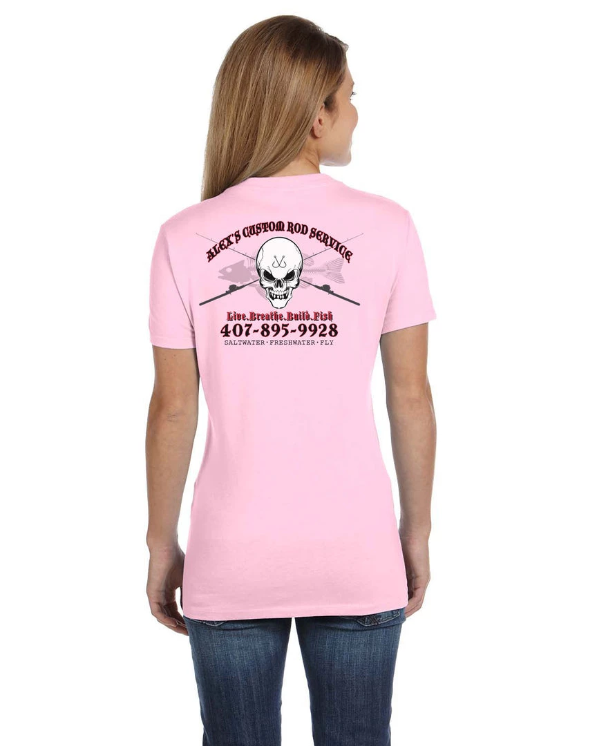 Mud Hole Women's Custom T-Shirt: Skull With Crossing Rods Gear 6 Mud Hole Women's Custom T-Shirt: Skull With Crossing Rods Gear