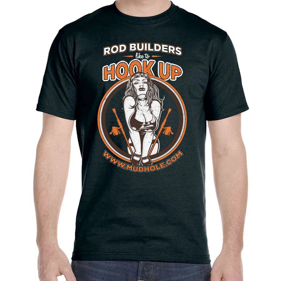 Mud Hole 'Rod Builders Hook Up' Pinup Girl Tee Gear 3 Mud Hole 'Rod Builders Hook Up' Pinup Girl Tee Gear